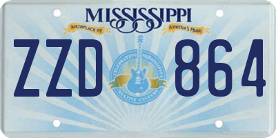 MS license plate ZZD864