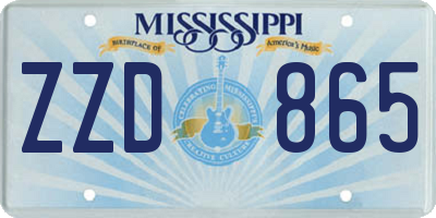 MS license plate ZZD865