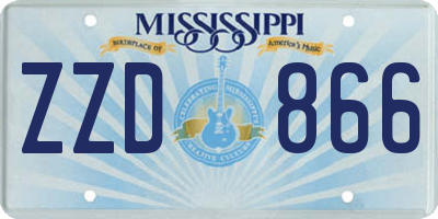 MS license plate ZZD866
