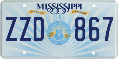 MS license plate ZZD867