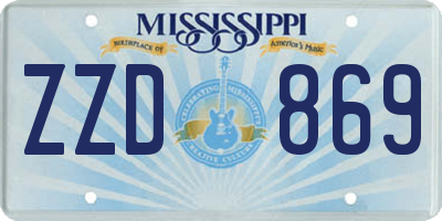 MS license plate ZZD869