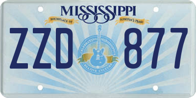 MS license plate ZZD877