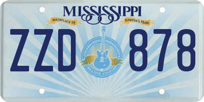 MS license plate ZZD878