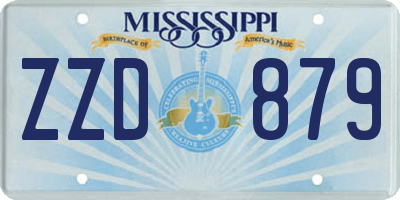 MS license plate ZZD879
