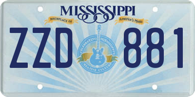 MS license plate ZZD881