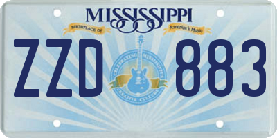 MS license plate ZZD883