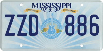 MS license plate ZZD886