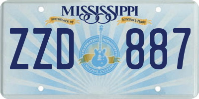 MS license plate ZZD887