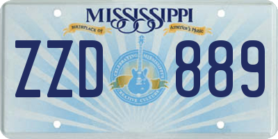 MS license plate ZZD889