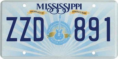 MS license plate ZZD891