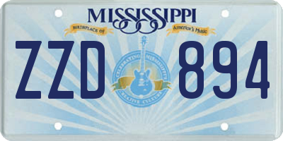 MS license plate ZZD894