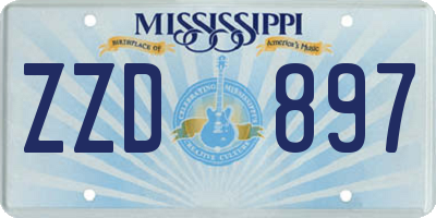 MS license plate ZZD897