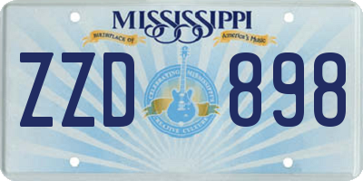 MS license plate ZZD898
