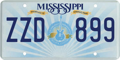 MS license plate ZZD899