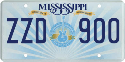 MS license plate ZZD900