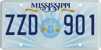 MS license plate ZZD901