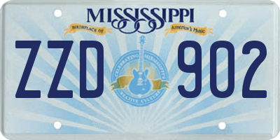 MS license plate ZZD902