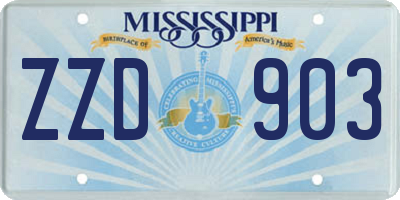 MS license plate ZZD903