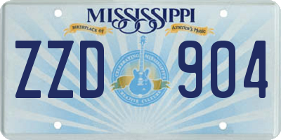 MS license plate ZZD904