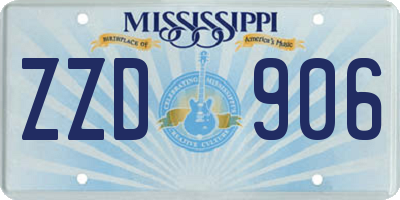 MS license plate ZZD906