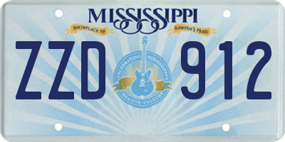MS license plate ZZD912