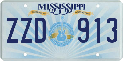 MS license plate ZZD913