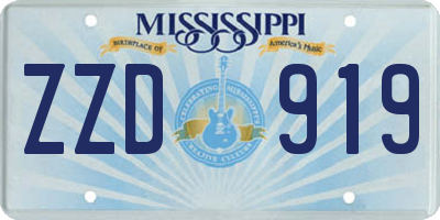 MS license plate ZZD919