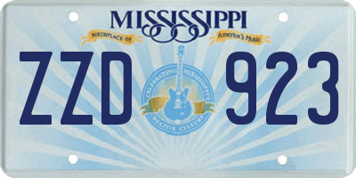 MS license plate ZZD923