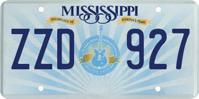 MS license plate ZZD927