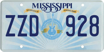 MS license plate ZZD928