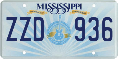 MS license plate ZZD936