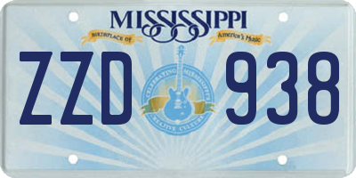 MS license plate ZZD938