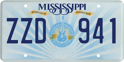 MS license plate ZZD941