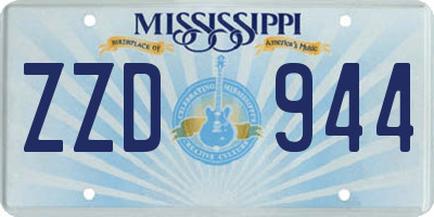 MS license plate ZZD944