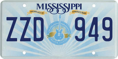 MS license plate ZZD949