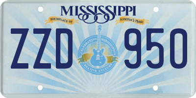 MS license plate ZZD950