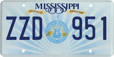 MS license plate ZZD951