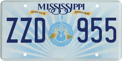 MS license plate ZZD955