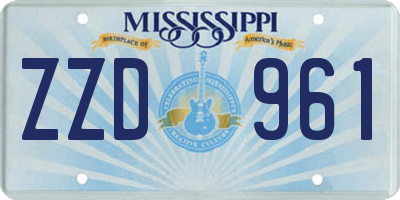 MS license plate ZZD961