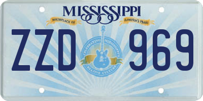 MS license plate ZZD969
