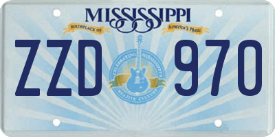 MS license plate ZZD970