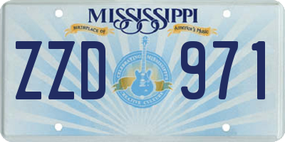 MS license plate ZZD971