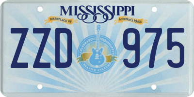 MS license plate ZZD975