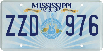 MS license plate ZZD976