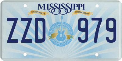 MS license plate ZZD979