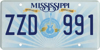 MS license plate ZZD991