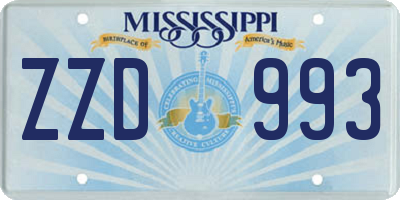 MS license plate ZZD993