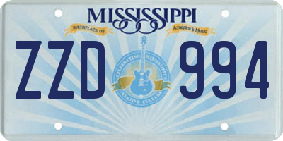 MS license plate ZZD994