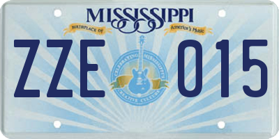MS license plate ZZE015