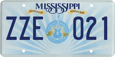 MS license plate ZZE021